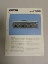 Original Vtg Altec Model 1606B Mixer Power Amplifier Specification Sheet A3 