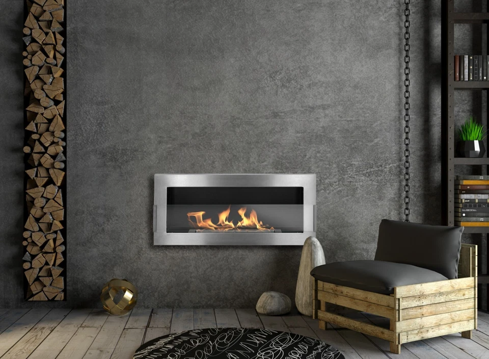 Campo24 ethanol fireplace wall fireplace 650/900x400 mm bioethanol TÜV tested decorative fireplace - Image 3 of 4
