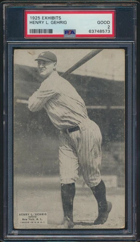 1925 Exhibits LOU GEHRIG Rookie New York Yankees PSA 2