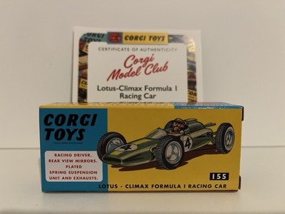 Corgi Club Model 155 Lotus Climax Formula 1 Car BNIB with COA