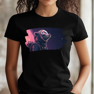 Frauen T-Shirt Biber als Astronaut Motiv Baumwolle Größe S bis 3XL