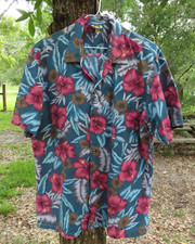 Hawaii Blues Mens Large Hawaiian shirt Made USA Vintage