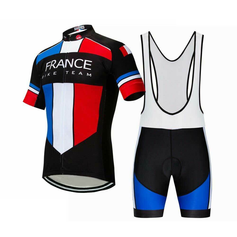 Team Cycling Kit 2024 Men's Bike Cycle Jersey and Bib Shorts Padded Set