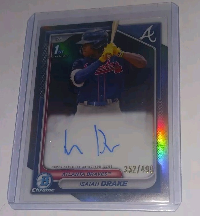 2024 Bowman Chrome Isaiah Drake 1st Auto Refractor #CPA-ID /499 Braves