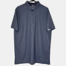 Boston Scott Golf Polo Shirt Mens Large Blue Houndstooth Modern Fit Short Sleeve