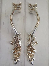 3.0" 3.75" Pair of Shabby Chic Dresser Pulls Drawer Pull Antique Silver Handles