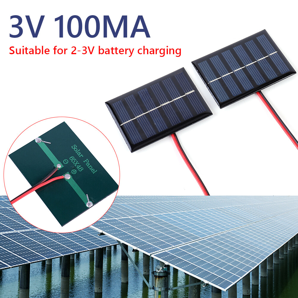 h* 1W 3V 100MA DIY Solar Charger Power Bank with Cable for 23V Battery