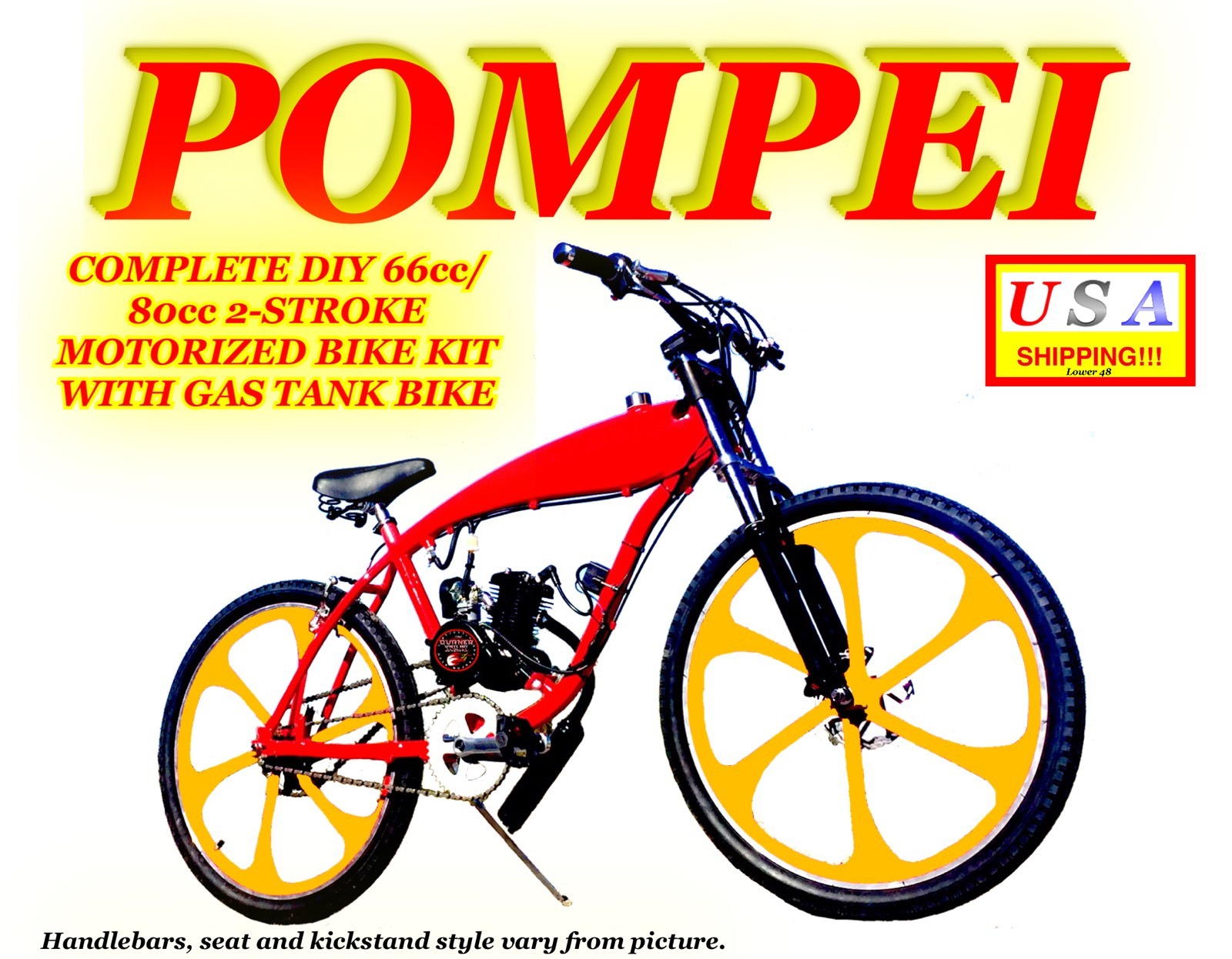 29" GAS TANK BICYCLE WITH NEW DIY 2STROKE 49CC/66CC/80CC MOTORIZED BICYCLE KIT eBay