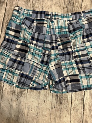 Croft & Barrow Shorts Women 10 White Blue Patch Plaid - Picture 6 of 6