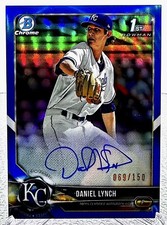 2018 Bowman Chrome Blue Refractor Auto /150 Daniel Lynch #CDA-DL Royals Rookie