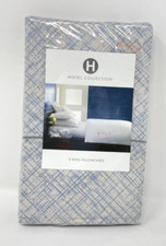 Hotel Collection 525-Thread Count Crosshatch Cotton Pillowcase PAIR KING Blue