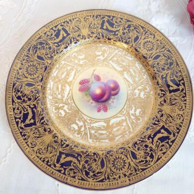 Stunning! 1942-1948 Royal Worcester painted fruits Plate painter's