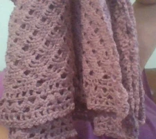 handmade scarf acrylic purple new crochet