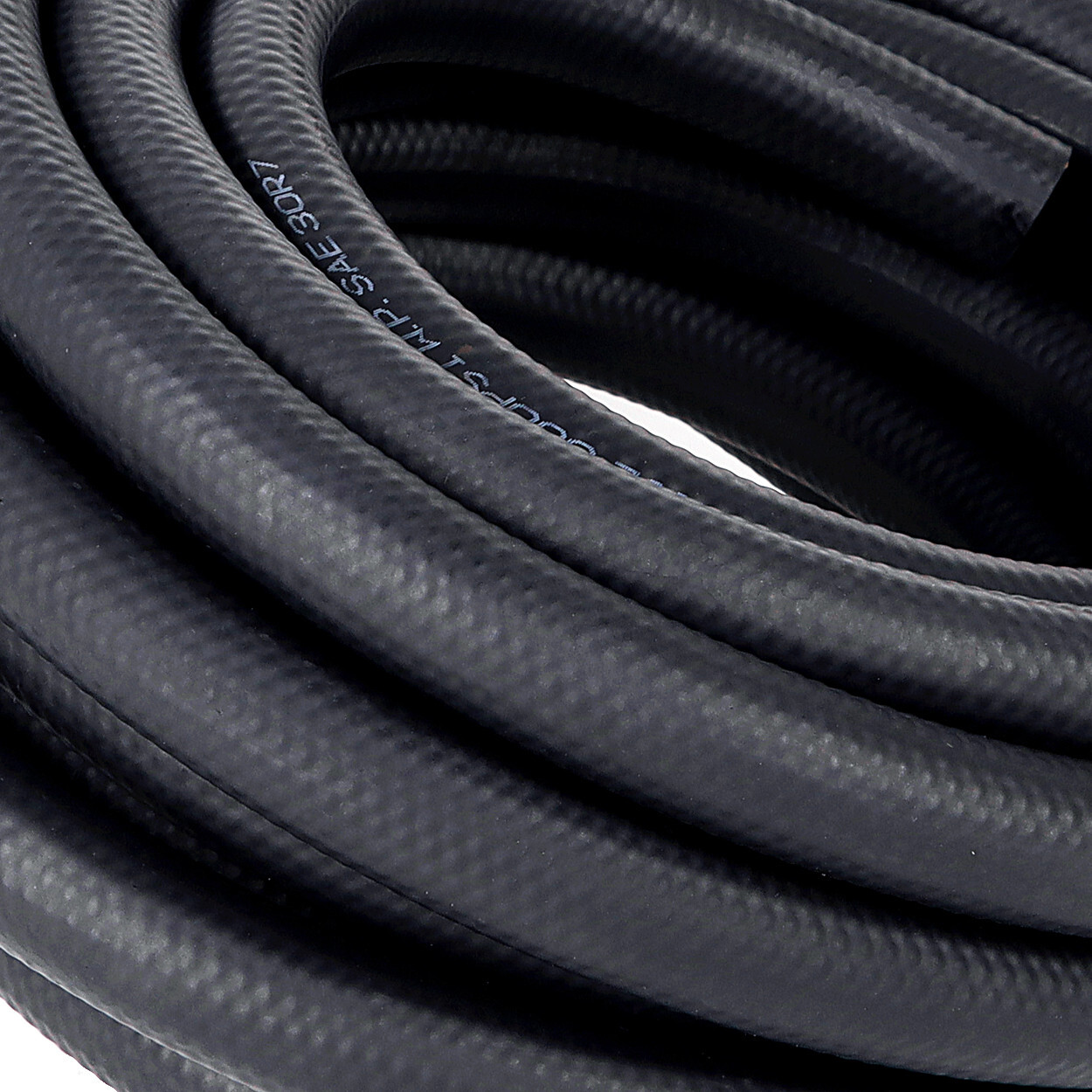 Tuyau De Carburant 3/8" NBR Caoutchouc SAE 30R7 - 25 Pieds (7.6m) - 300 PSI - Noir - Neuf Avec Garantie 1 An