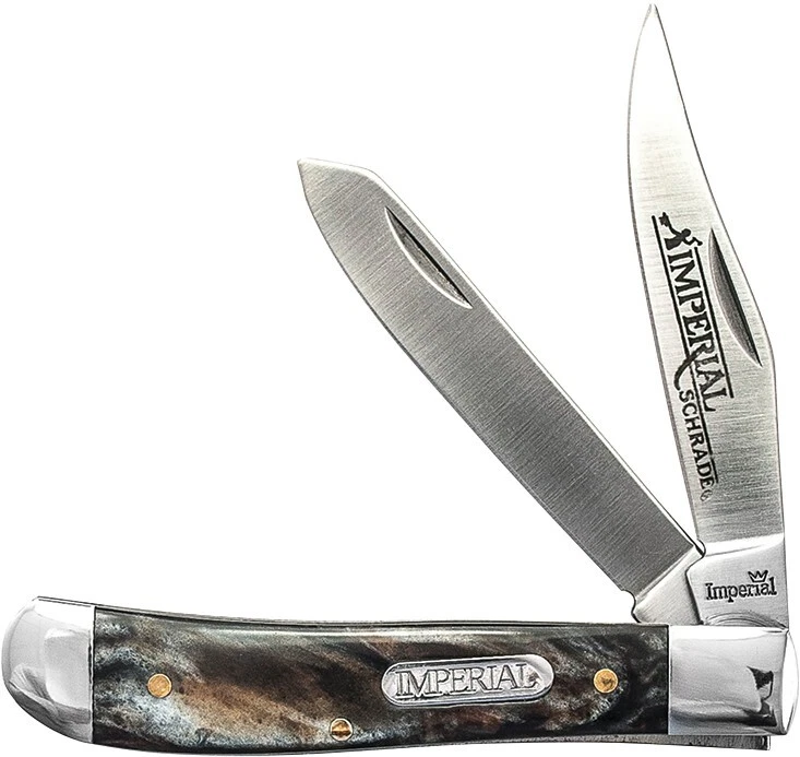 Schrade Imperial Trapper Folding Pocket Knife Swirl Handles IMP16T