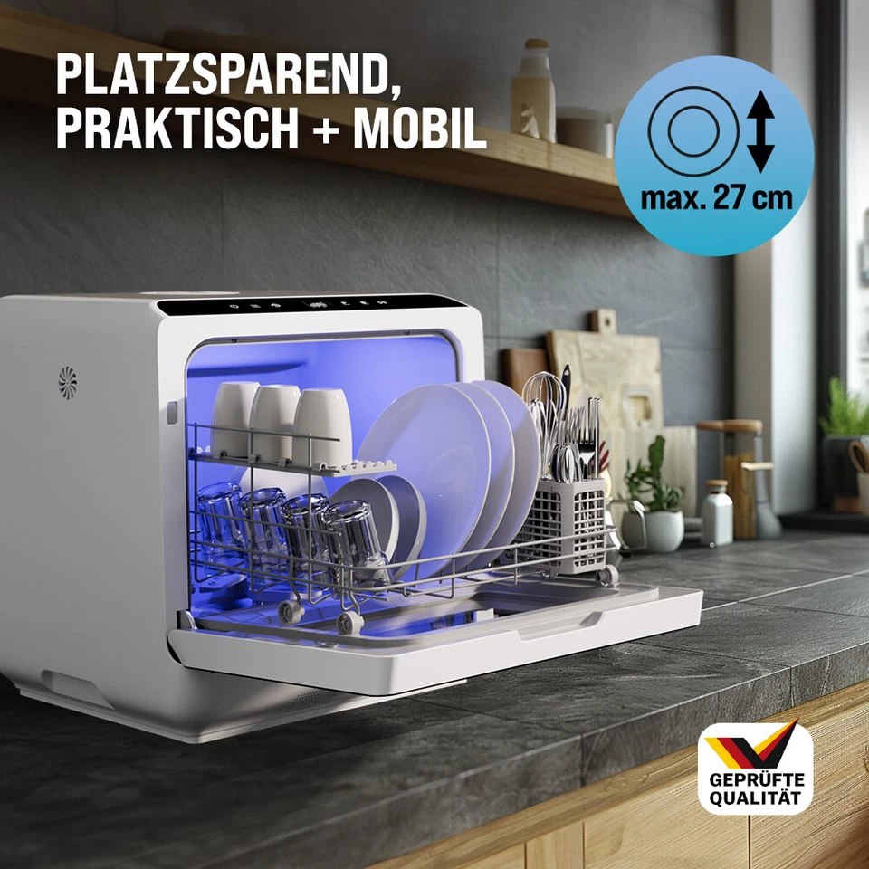 MONZANA Mini Geschirrspülmaschine Spülmaschine Tischgeschirrspüler mit App 45cm - Bild 2 von 4