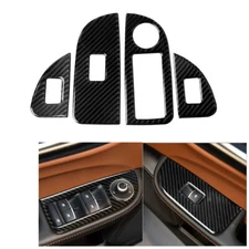 4Pcs Carbon Fiber Interior Window Control Cover Trim For Alfa Romeo Giulia