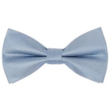 Pre Tied Dusty Blue Silk Boys Bow Tie Age 8-11 Kids Childs Wedding Christening