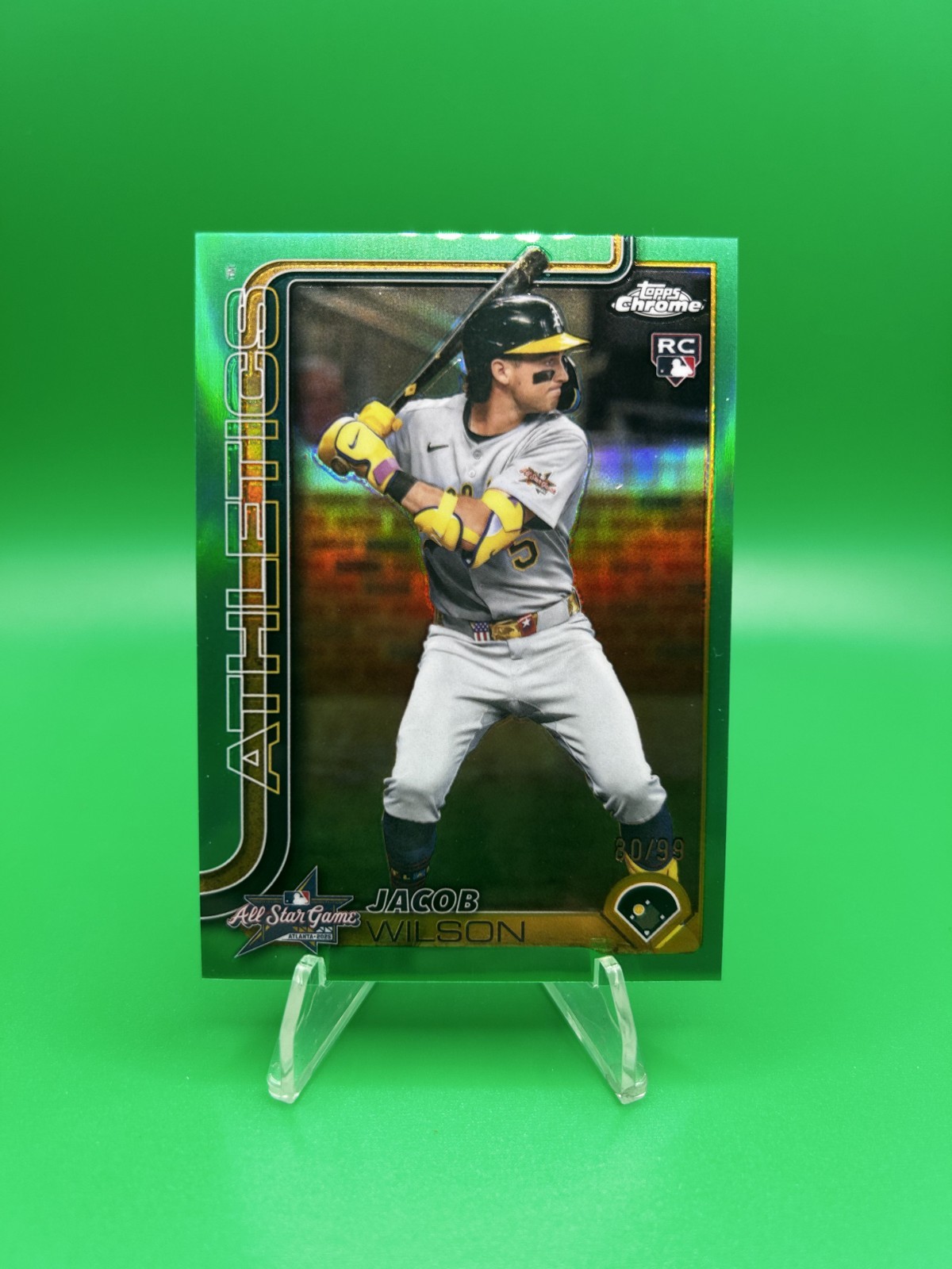 2025 Topps Chrome Update Jacob Wilson All-Star Game RC Green Refractor /99
