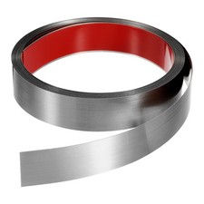 16.4ftx1.18" Wall Trim Self Adhesive Stainless Steel Brushed Finish Silver