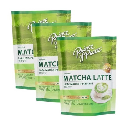 Prince of Peace 3 in 1 Matcha Latte   Instant Beverage   12 Sachets-- 3 Packs