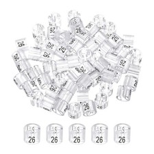 Clothes Hanger Marker Colored Hanger Sizer Number 26, Trasnsparent 100 Pcs