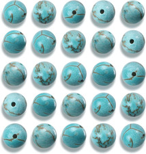 100Pcs 8mm Natural Smooth Turquoise Gemstone Beads Round Loose Stone Beads for J