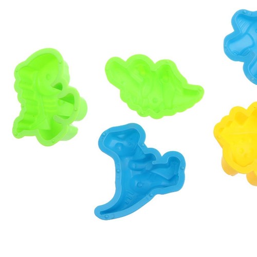 Set Mit 6 Kunststoff-Sandformen, Dinosaurier-Strand-Sandformen, Sandkasten, - Bild 5 von 5