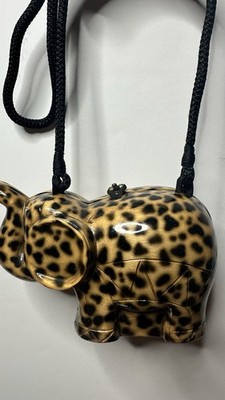 Timmy Woods of Beverly Hills Classic Spotted Elephant Acacia Wood Purse.
