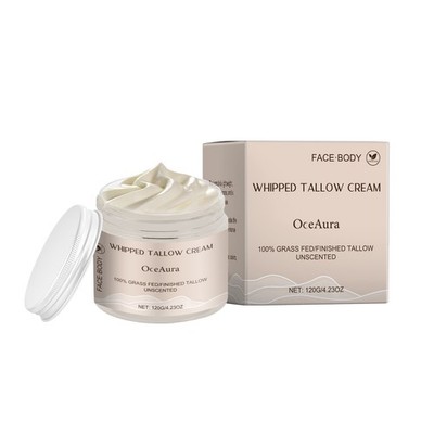 Grass Fed Beef Tallow Cream Unscented   Natural Moisturizing Skin Balm