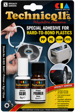 Clear Adhesive Glue For PP Polypropylene, PE Polyethylene, PTFE Silicone 8ml+ 8g