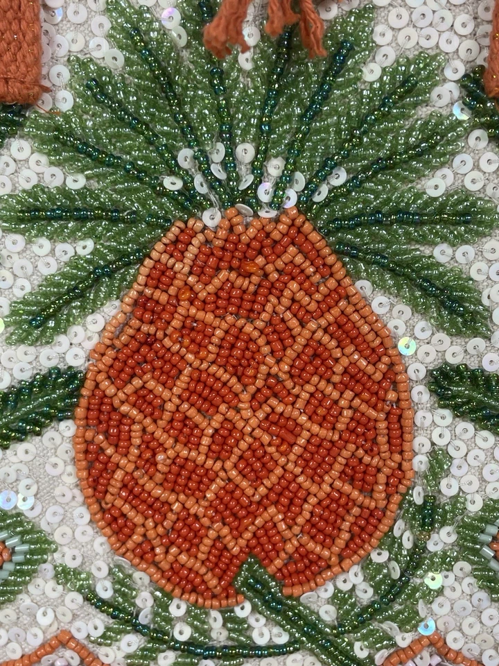 Bandolera A&B Edición Limitada Cuentas Naranja Piña con Flecos Naranja Foto 3 de 4