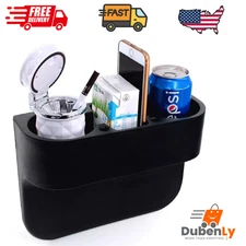 Black 2 Cup Holder Drink Beverage Seat Seam Wedge Car Auto Truck Universal Mount