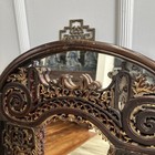 Pr Antique Chinese Red Brown Chinoiserie Gilt Carved Wall hanging Mirrors — photo 4
