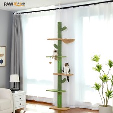 Cat Tree 5-Tier Floor to Ceiling Cat Tower Cactus Tall with Scratching Post
