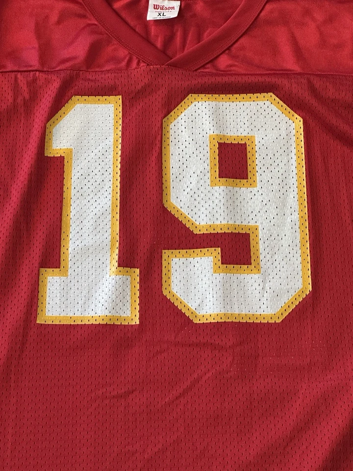 Camiseta roja vintage de los Kansas City Chiefs Joe Montana #19 años 90 NFL Apex One AFC, XL Foto 4 de 4