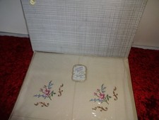 Vintage Sundew Irish Linen  Trolley Set