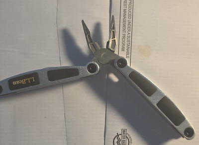 LLBean Multi-Tool Stainless Steel Silver Black Straight Edge Plier