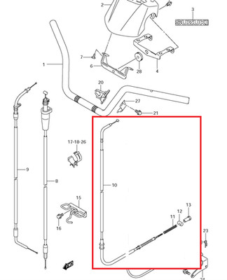 SUZUKI LTF-250 OZARK 250 HANDLEBAR PARKING BRAKE CABLE