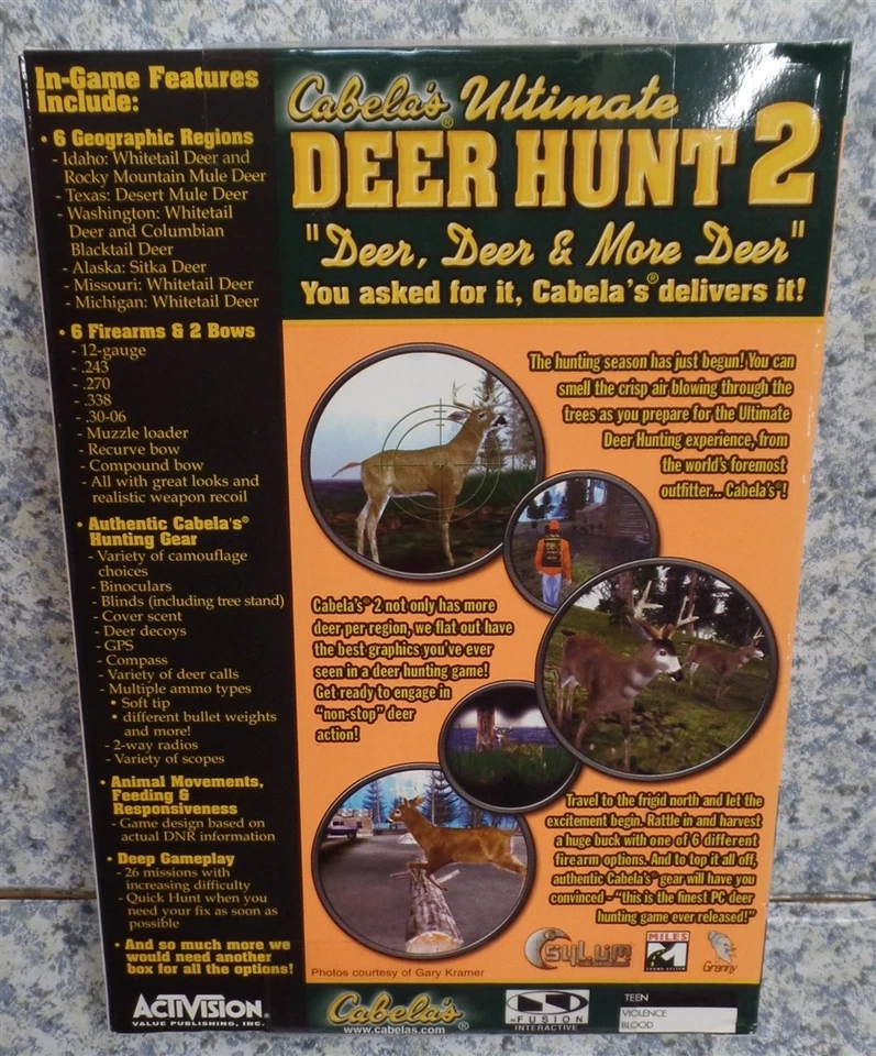 Video Game PC Cabelas Ultimate Deer Hunt 2 Two 2002 #2 NEW SEALED BOX - Image 2 of 4