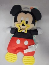 NEW Mickey Mouse Teether Blanket Baby Security Plush Disney Comfort Toy