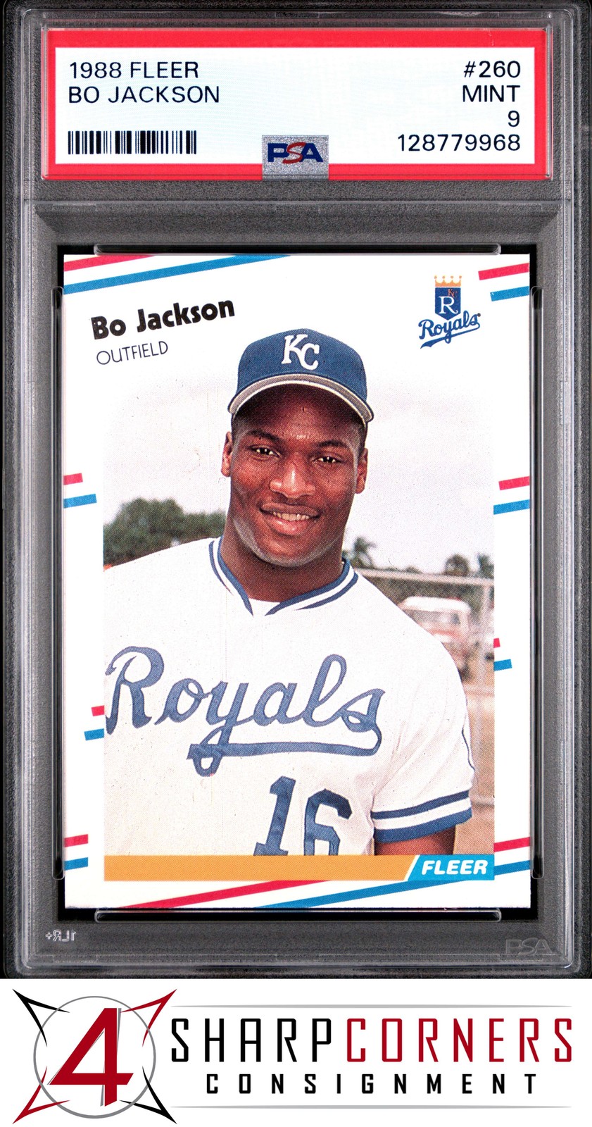 1988 FLEER #260 BO JACKSON ROYALS PSA 9