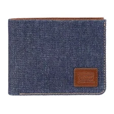 Levi's Wallet - Men's RFID Blocking Denim Leather Bifold Wallet Indigo
