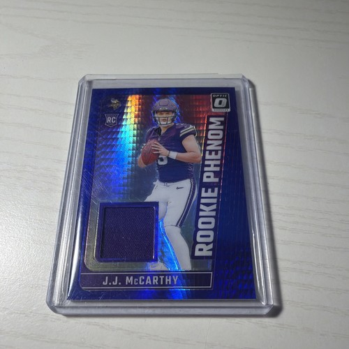 J.J. McCarthy #RPB-JMY 2024 Panini Donruss Optic Rookie Phenom Blue Hyper card