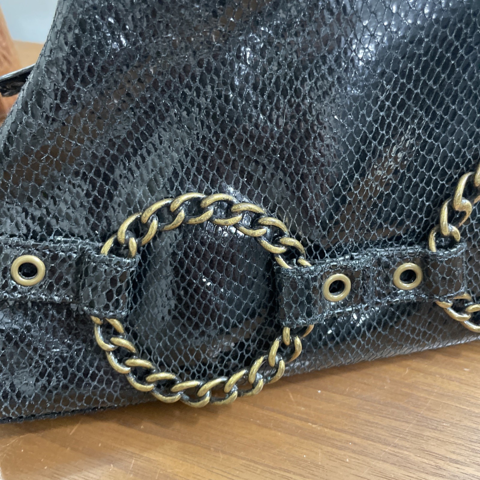 Steve Madden Leather Python Print Shoulder Bag Pu… - image 14