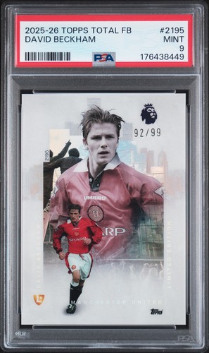 2025-2026 TOPPS TOTAL FOOTBALL #2195 DAVID BECKHAM 92/99 PSA 9