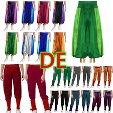 Kinder Jungen Mädchen Haremshose Satin Pumphose Loose Fit Baggy Bauchtanz Outfit