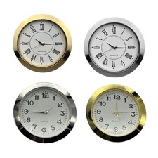 55mm Round Quartz Clock Insert Mini Clock Movement Elegant Gold/Silver Bezel