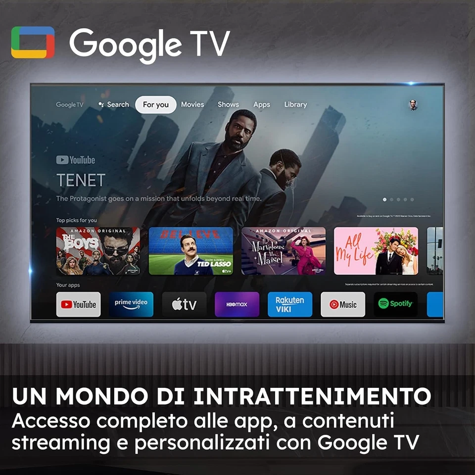 Televisione Smart TV Haier LED 4K UHD 55" Google Tv Telecomando Smart Bluetooth - Immagine 2 di 4