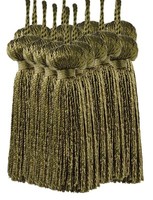 "DÉCopro 3\" Glocken Quaste BT3, L50 Dunkel OlivgrüN, Set 12 Rayon"